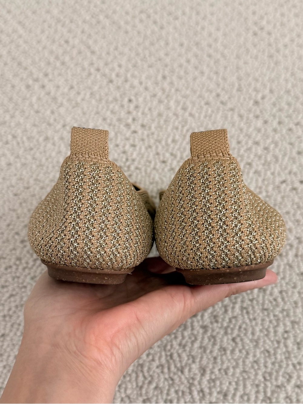 Rothy’s Tan & Metallic Gold Ballet Flats - Picture 8 of 14